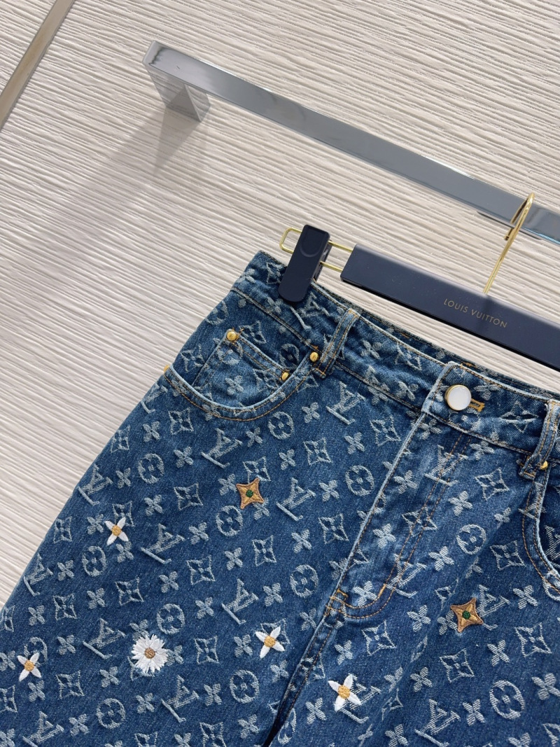 Женские джинсы прямого кроя с принтом Louis Vuitton