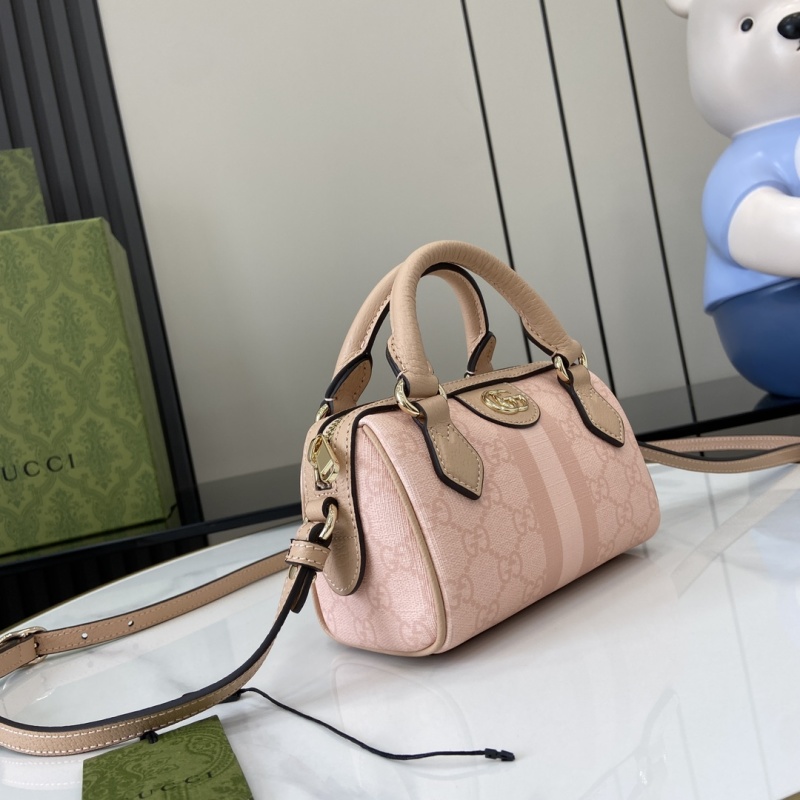 Женская сумка Gucci розовая с логотипом