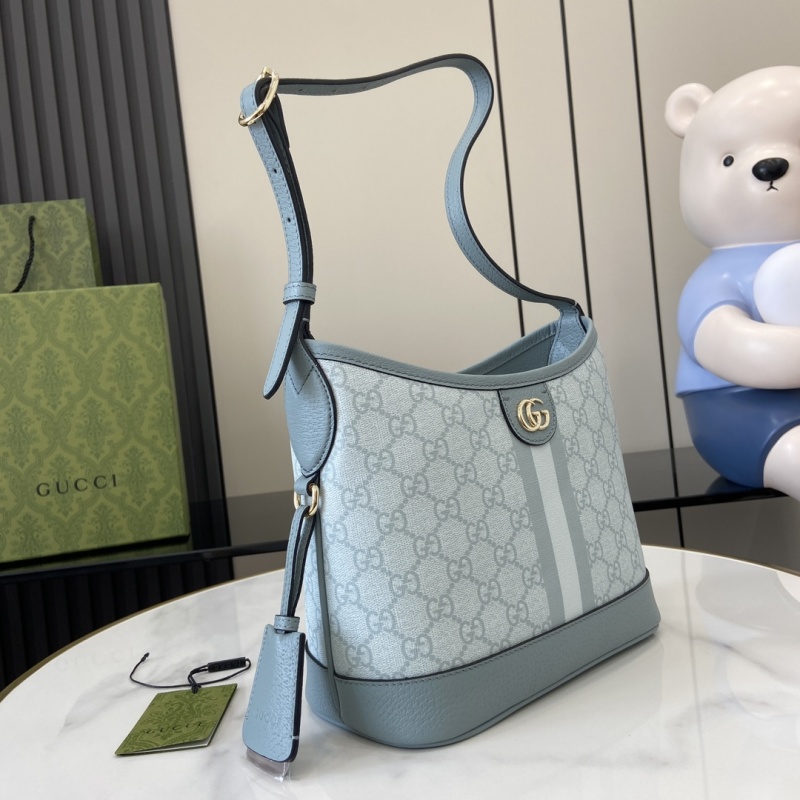 Сумка Gucci с монограммой и кожаной отделкой