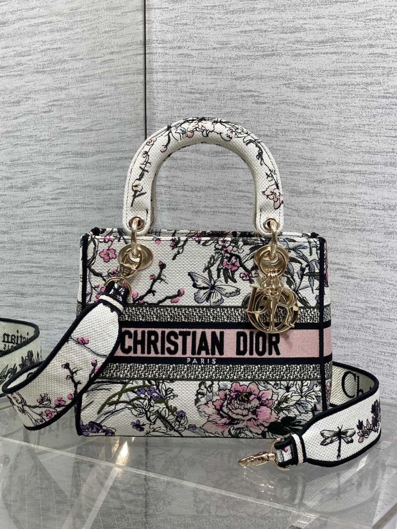 Сумка Dior Lady Dior с цветочным принтом