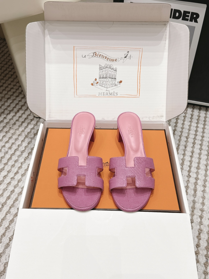 Женские кожаные тапочки с ремешком в форме буквы H Hermès