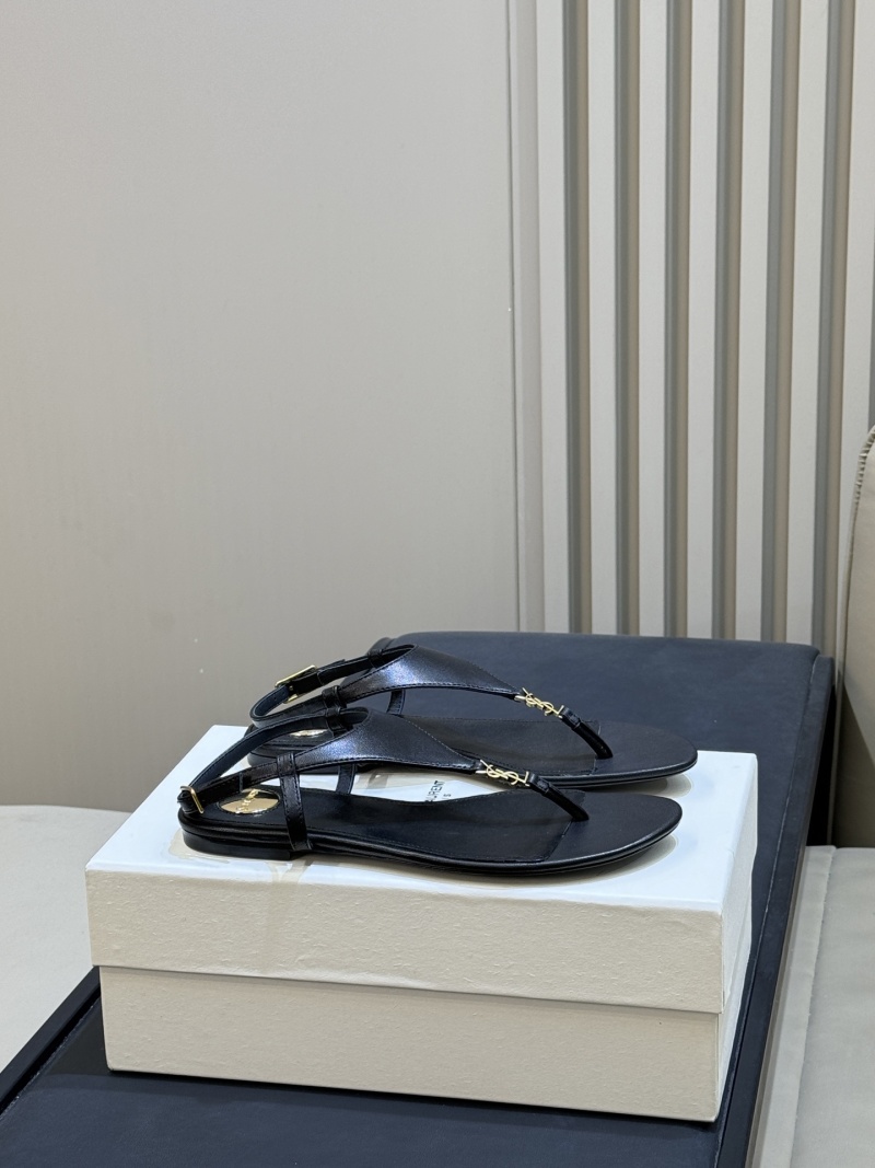 Черные кожаные босоножки YSL Isabelle Saint Laurent