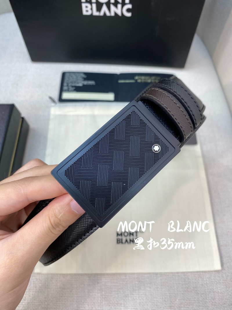 Двусторонний кожаный ремень, коричневый/черный Montblanc