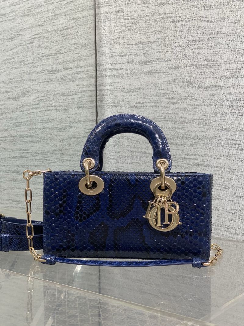 Сумка Dior Lady Dior синяя с принтом