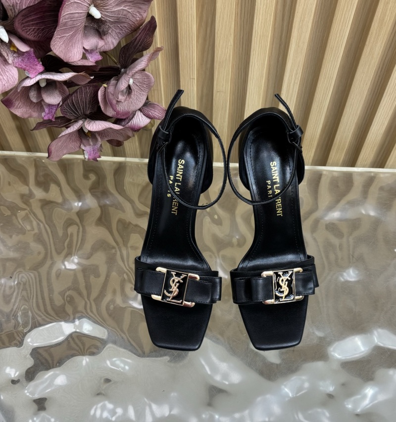 Женские черные сандалии Saint Laurent