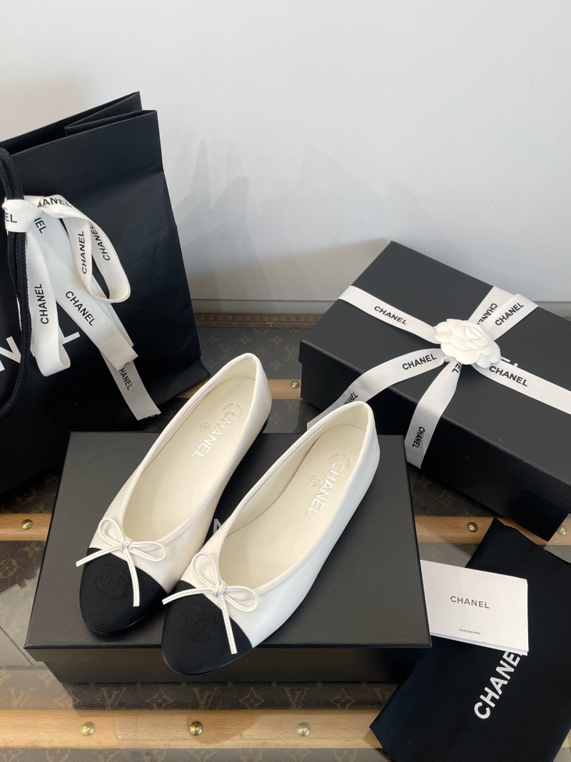 Женские классические балетки с бантом Chanel