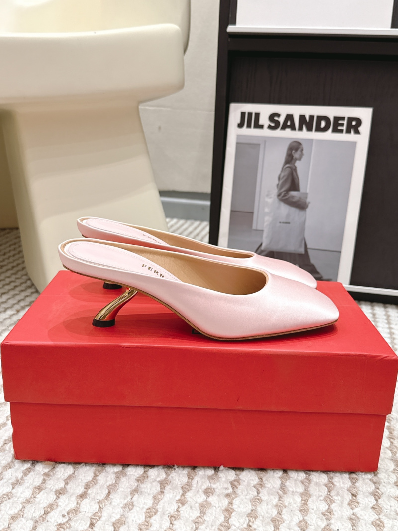 Женские розовые мюли с кожаным верхом Ferragamo