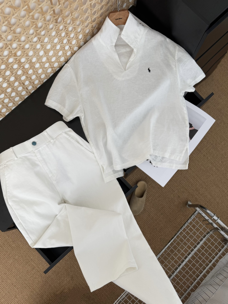 Рубашка из льна Ralph Lauren с отложным воротником