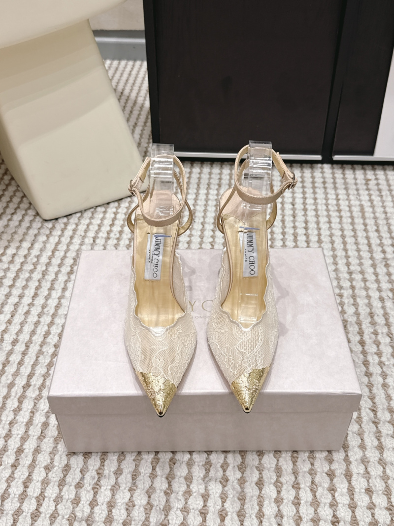 Женские лаковые туфли на каблуке с металлическим носком Jimmy Choo