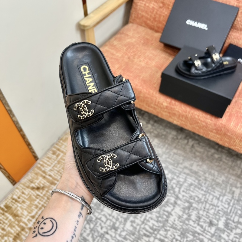 Босоножки Chanel классические с магнитной застежкой, черный