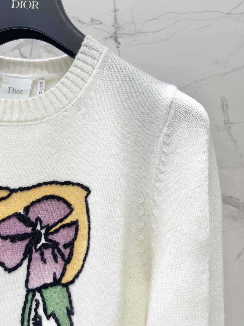 Белый джемпер Dior с вышивкой
