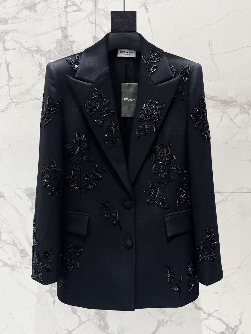 Женский пиджак Saint Laurent с декоративной вышивкой