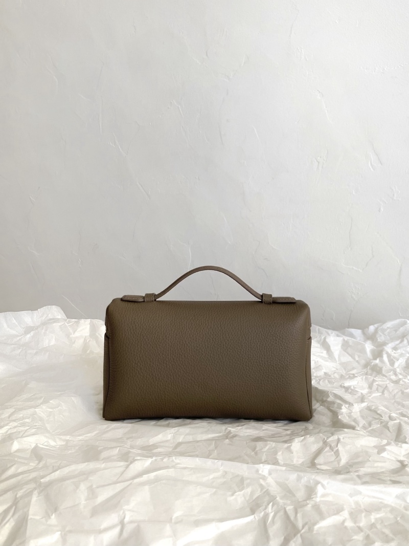 Сумка Loro Piana серая с золотистыми замками