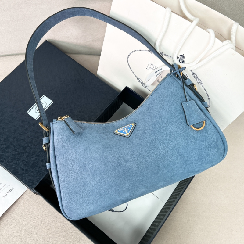 Сумка женская Prada синяя из натуральной кожи