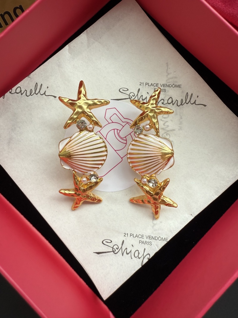 Серьги в виде морских звёзд и ракушек Schiaparelli