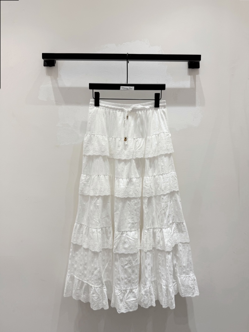 Женская многоярусная юбка с кружевной отделкой Dior
