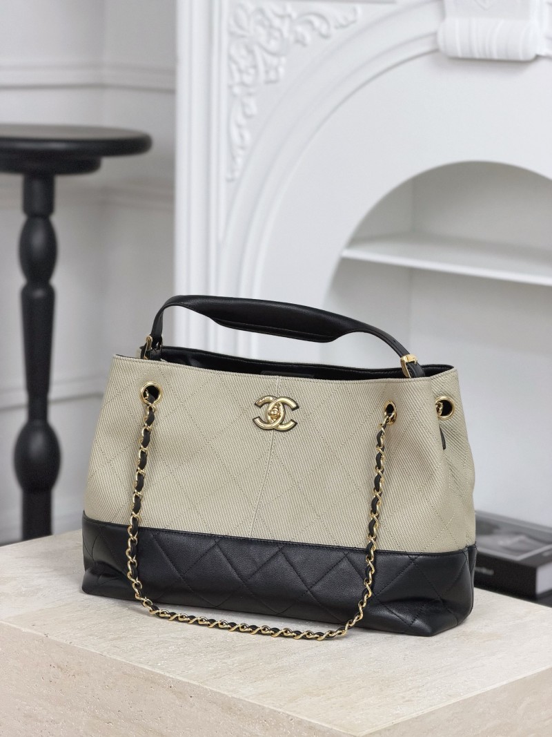 Сумка Chanel с черно-бежевой ромбовидной стежкой