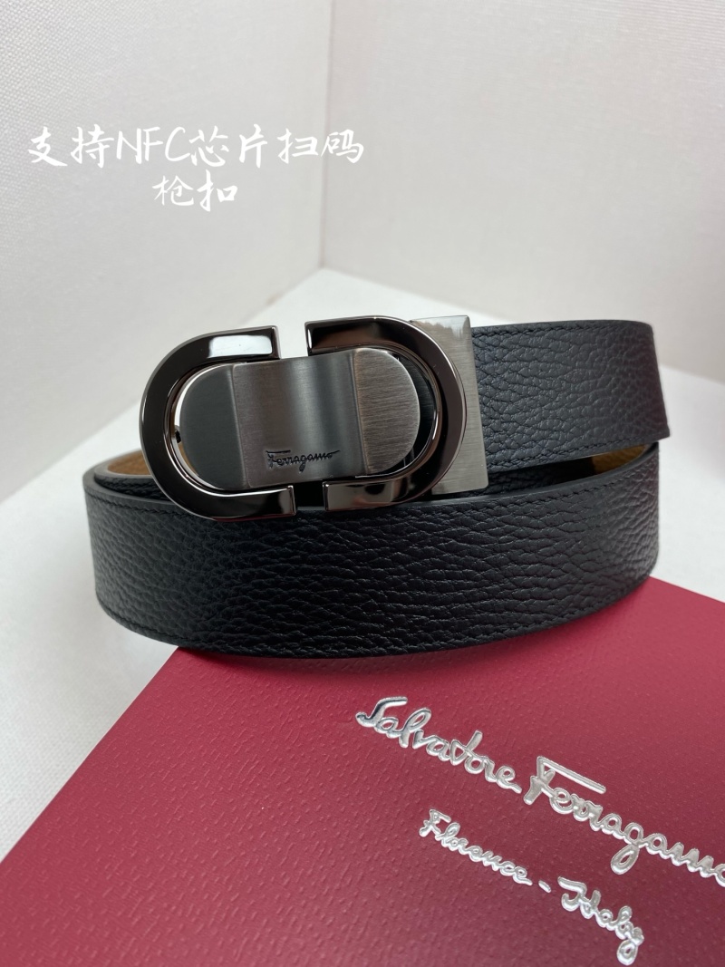 Ремень двухсторонний Gancini (Черный/Бежевый) Ferragamo