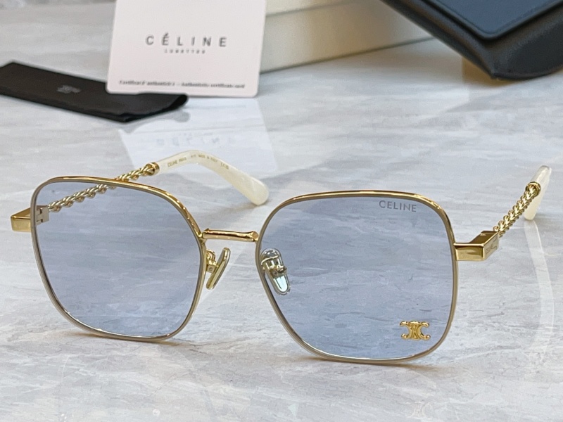 Солнцезащитные очки Celine CL42126U золотые с цепочными дужками