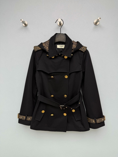 Кожаная куртка Fendi с монограммой