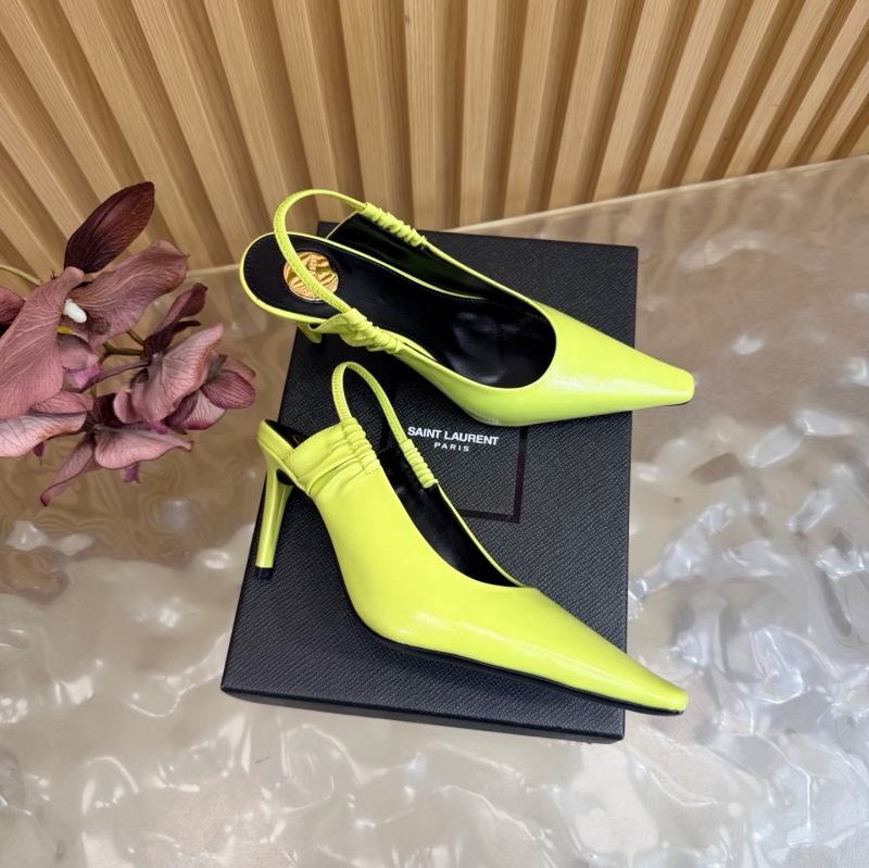 Женские туфли на каблуке с заостренным носом Saint Laurent