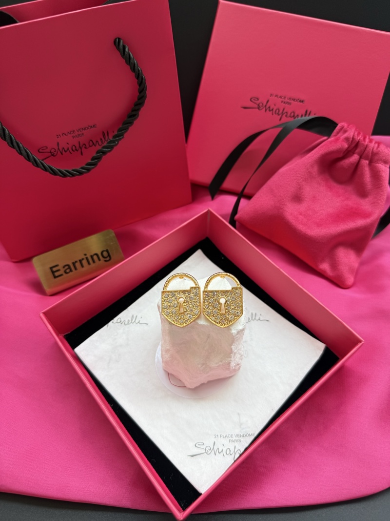 Серьги в виде замков с кристаллами Schiaparelli