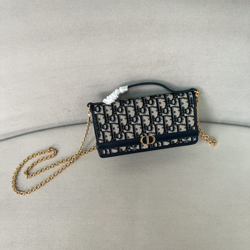 Сумка Dior Montaigne Chain, синий принт Oblique
