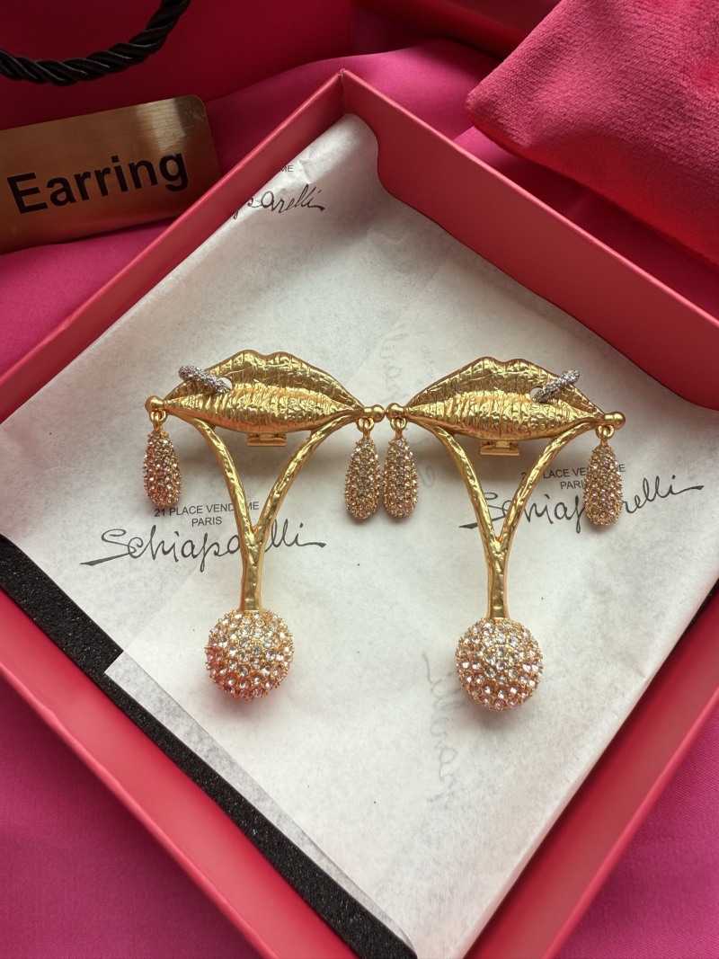Серьги в виде губ с подвесками Schiaparelli