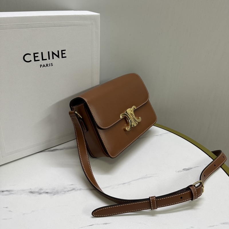 Сумка Celine Mini Triomphe, коричневый