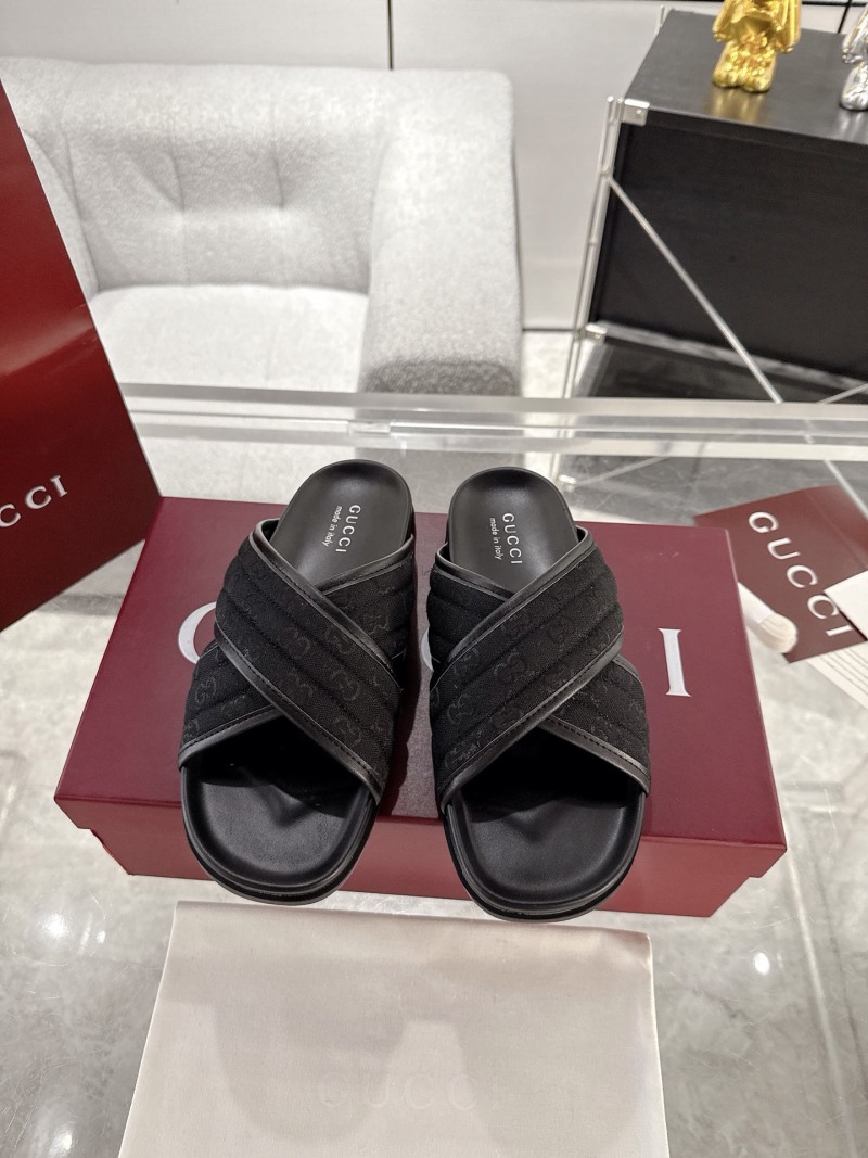 Сандалии Gucci черные с перекрещивающимся ремешком