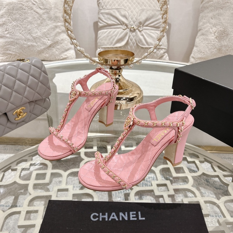 Женские босоножки Chanel розовые