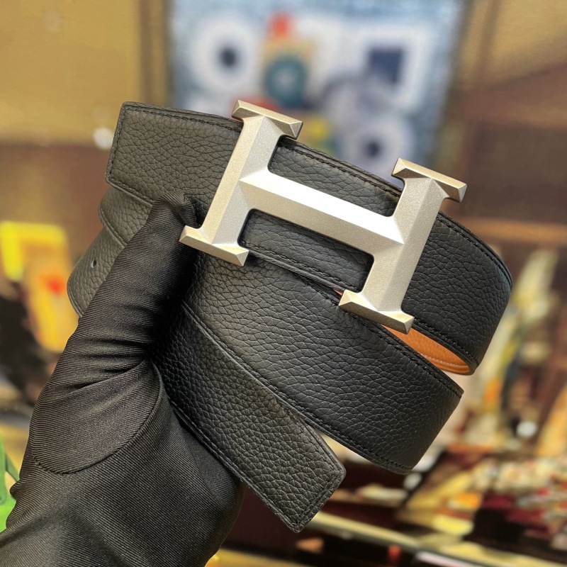 Кожаный ремень с H-образной пряжкой Hermès