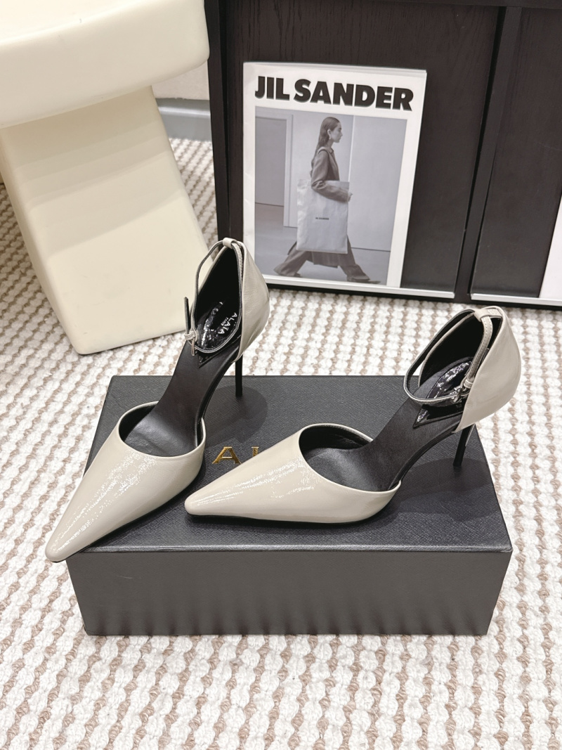 Женские туфли Alaia с открытым носком, лаковая кожа Alaïa