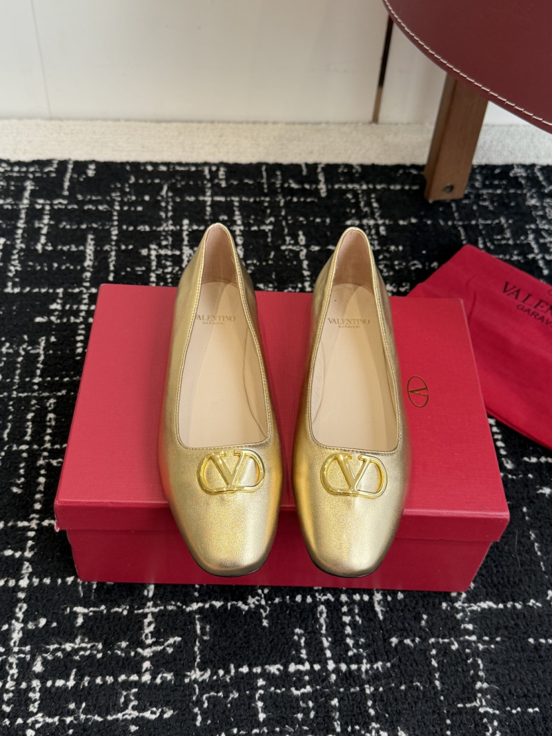 Балетки Valentino Gold V-logo Valentino Garavani