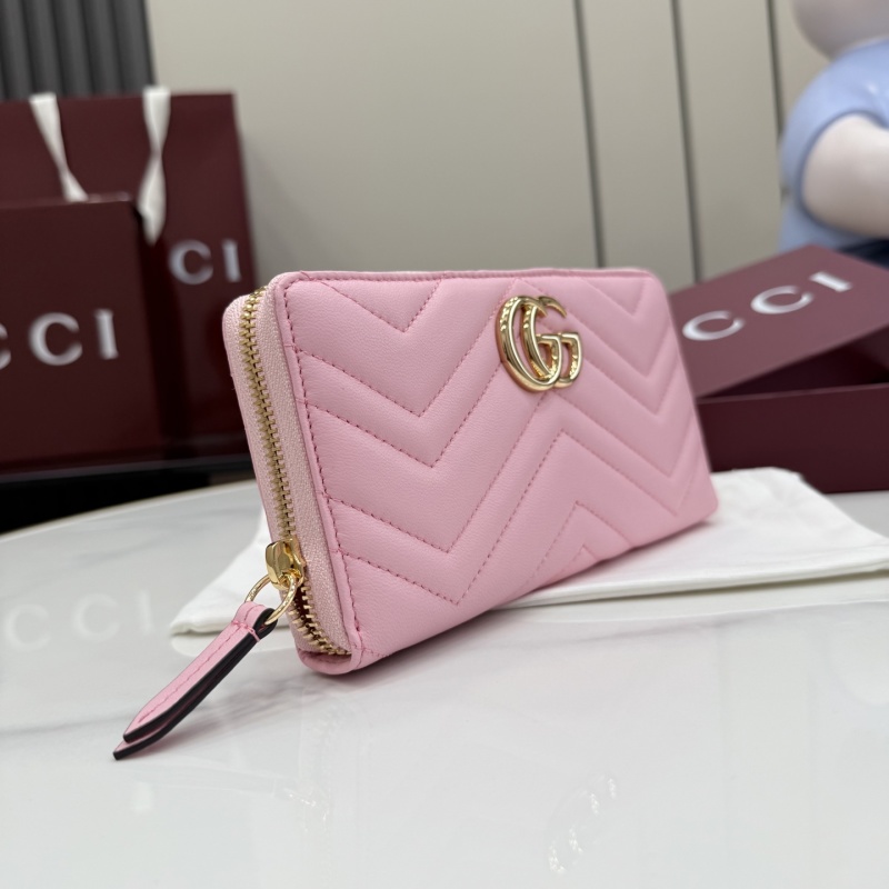 Портмоне Gucci розовое с логотипом GG