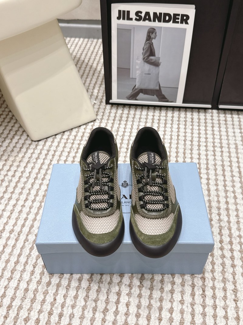 Кроссовки Prada сетчатые с вставками из кожи