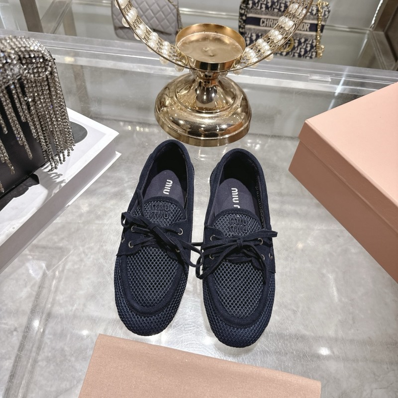 Женские мокасины Miu Miu с сетчатым декором