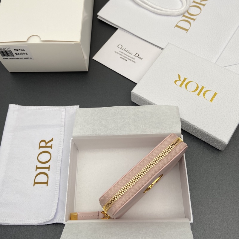 Кожаный кошелек Dior Jumbo с молнией розовый